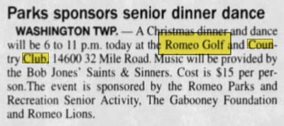 Romeo Golf & Country Club - Dec 1997 Senior Dance (newer photo)